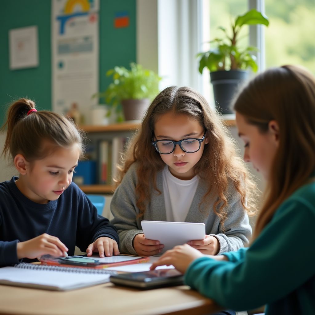 Studenti che utilizzano tablet in classe
